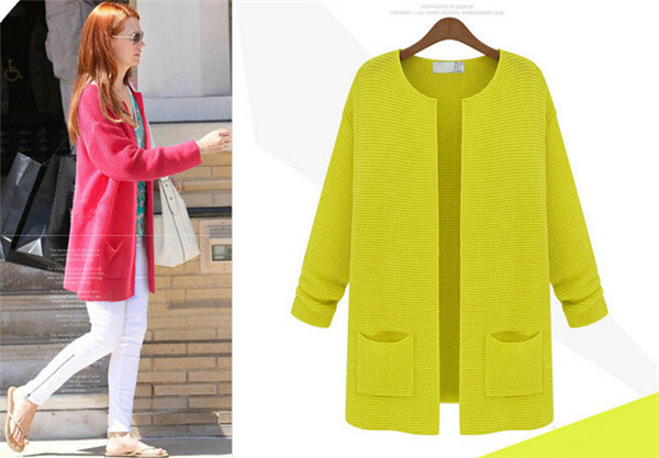 Hot Selling Candy Color Women Sweater Cardigan Design