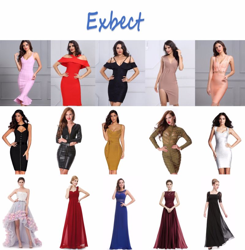 Woman Elegant Sexy Shoulder Front Slit Sheath Fashion Slim Casual Club Party Dress