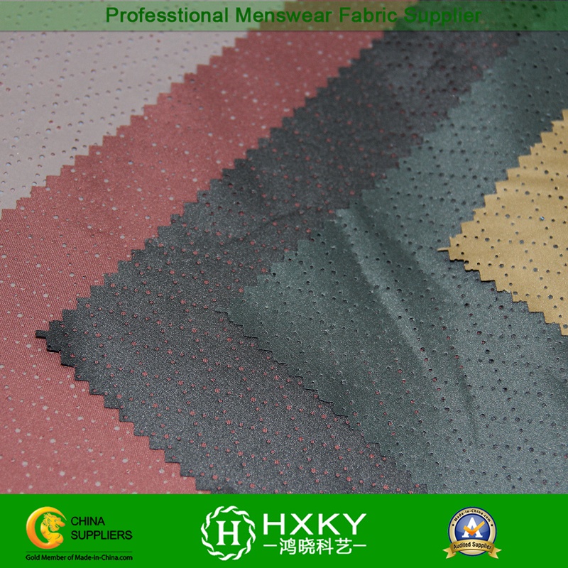 Polyester Coated Mesh Fabric with Diamond Pattern for Outerwear