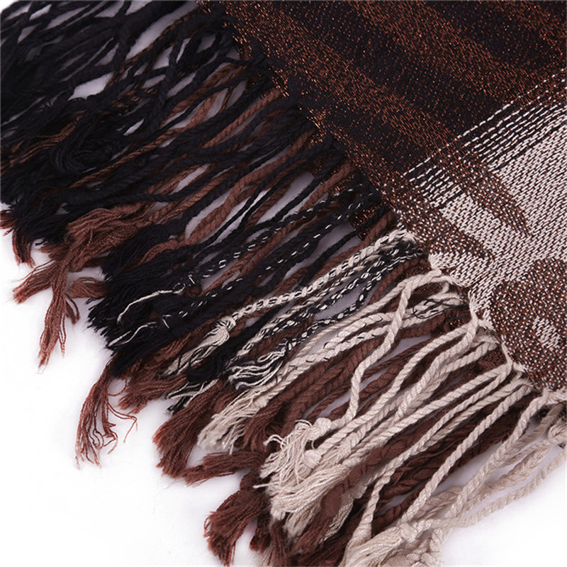 New Style Winter Viscose Scarf Khaki Long Jacquard Shawl Ladies Pashmina