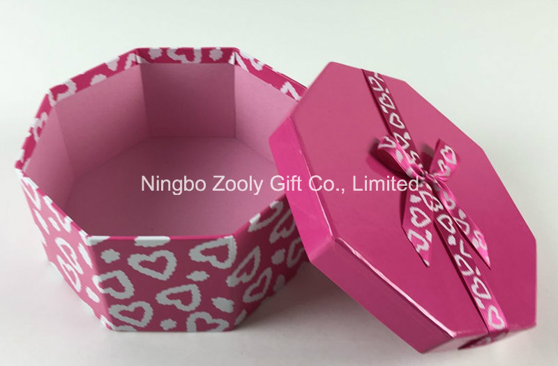 Custom Printing Ribbon Hexagonal Heart-Shaped Rectangle Mixed Paper Gift Boxes Set