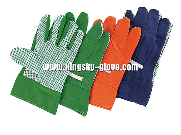 PVC Single Dotted Cotton Gardening Glove-2600