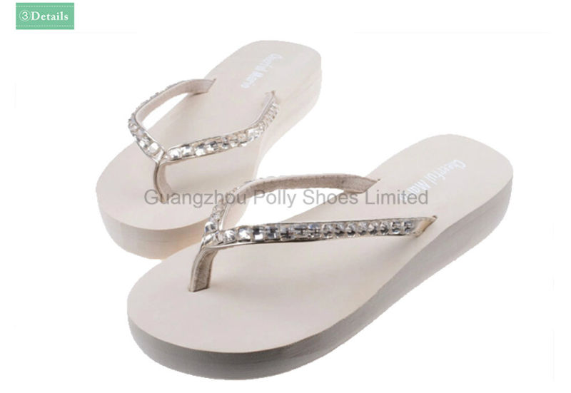 Wild EVA Foam Flip Flop Platform Wedge Beach Sandals Rhinestone