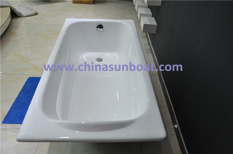 Sunboat Embedded Cast Iron Bathtub with Handrail Oordinary, Household Bathtub/ Enamel Bathtub