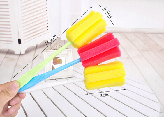 Colorful Baby Feeding Bottle Sponge Brush