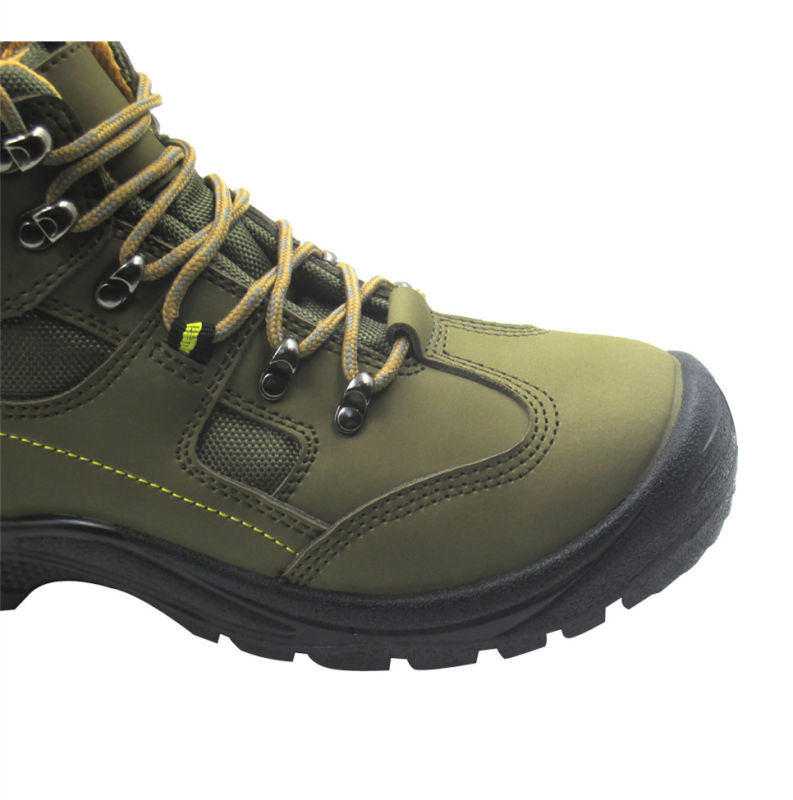 Light Green Nubuck MID-Cut Safety Shoes (HQ03052)