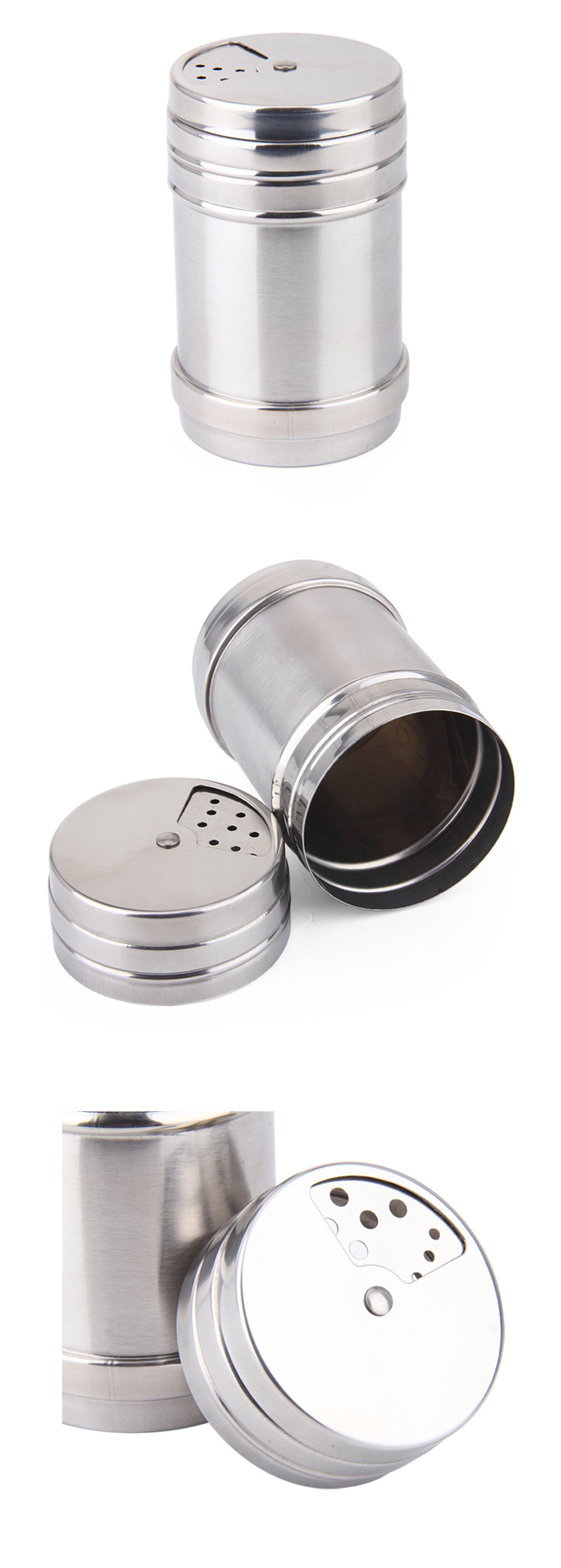 Multi-Size Stainless Steel Storage Bottle Storage Pot Toothpick Holder