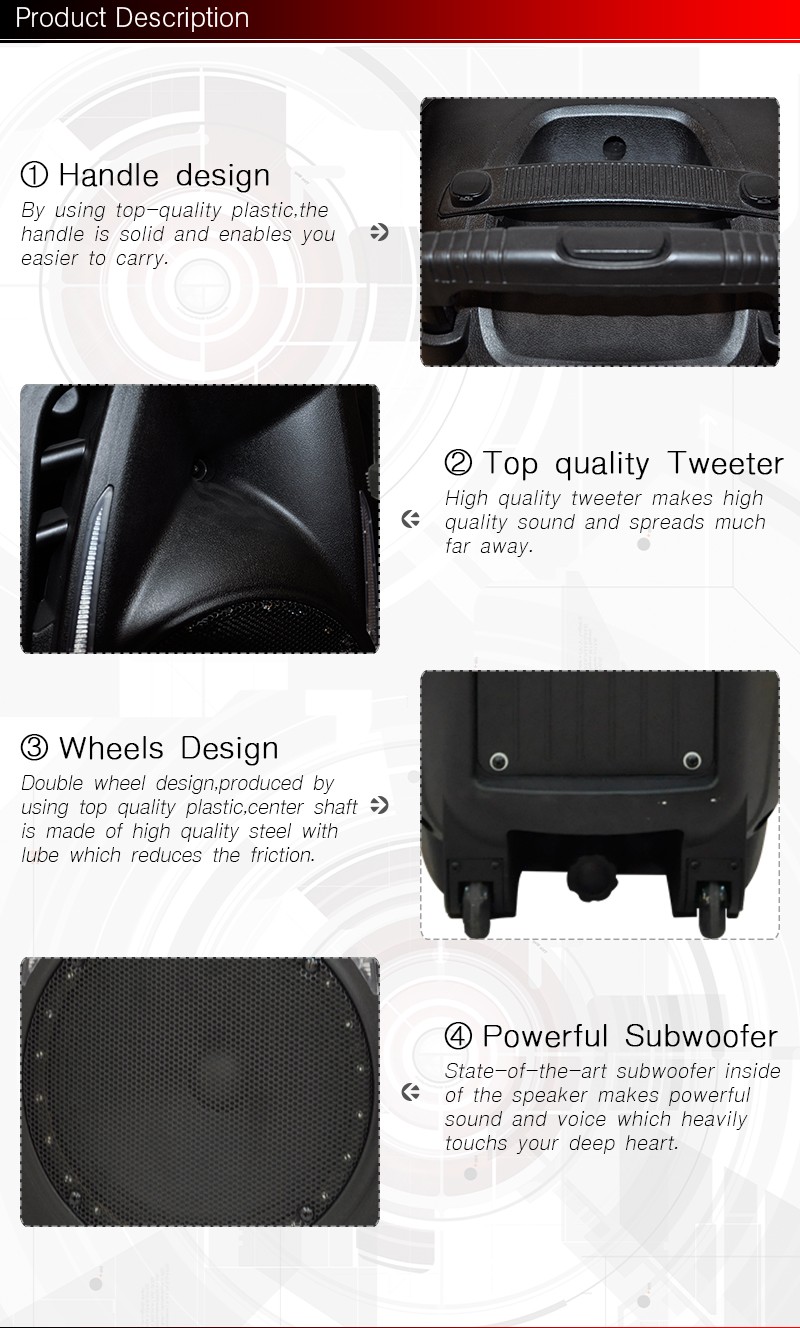 Double 10 Inch Battery Speaker in Professional Audio for DJ Stage F73D