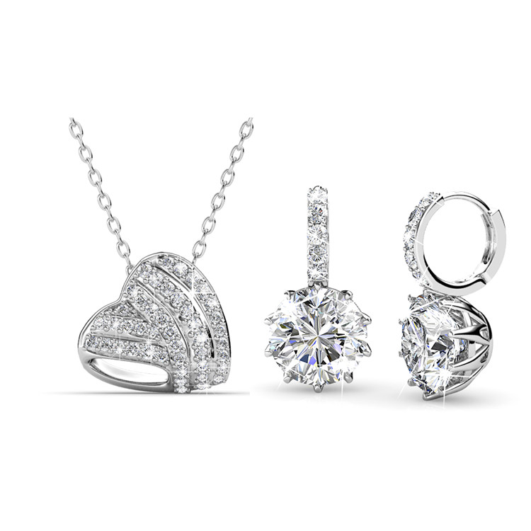 Destiny Jewellery Crystal From Swarovski Prom Set Pendant and Earrings