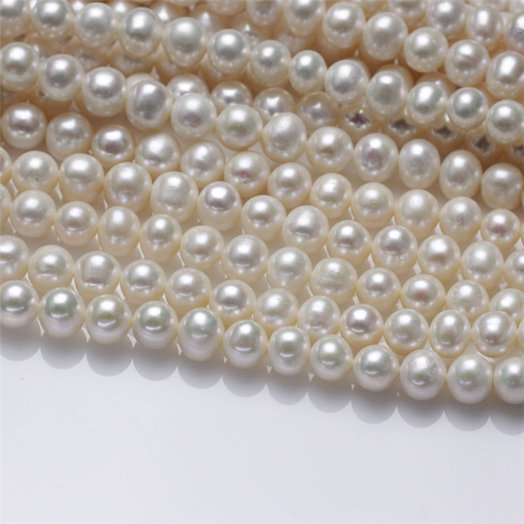 8-9mm AA Natural Freshwater off Round Pearl Strand