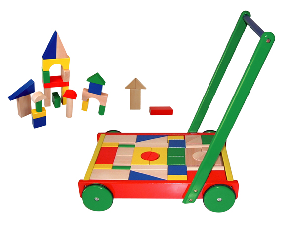 Wooden Blocks Cart with 36PCS Blocks (80024)