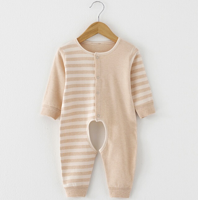 Colored Cotton Long Sleeves Baby Romper