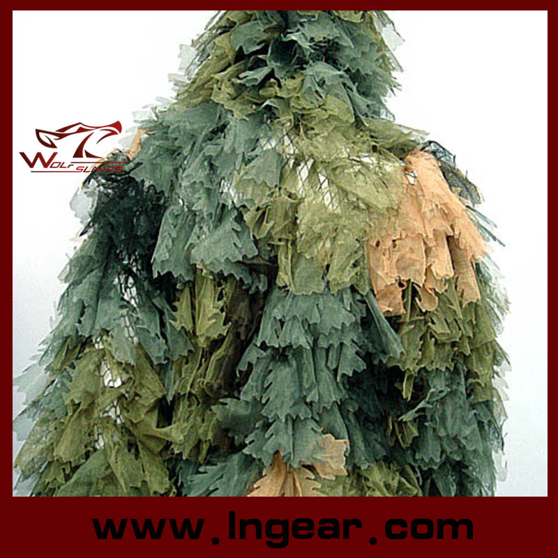 Camouflage Clothing Ghillie Suit Leaf Ghillie Suit for Wargame Use