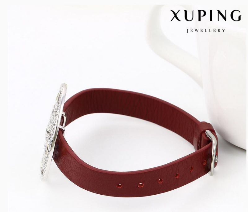 74629 Fashion New Arrival Crystal Jewelry Bracelet in Red Leather