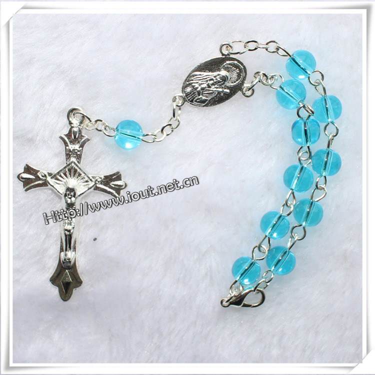 One Decade Religious Crystal Rosary Bracelet (IO-CE027)