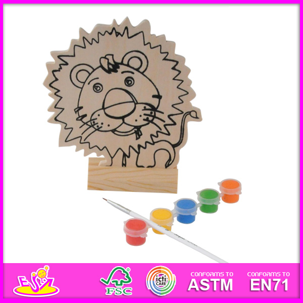 2014 New Play Baby Paint Set, Popular DIY Toy Baby Paint Toy, Hand Painted Wooden Figure Series with Pegment and Pen W03A043