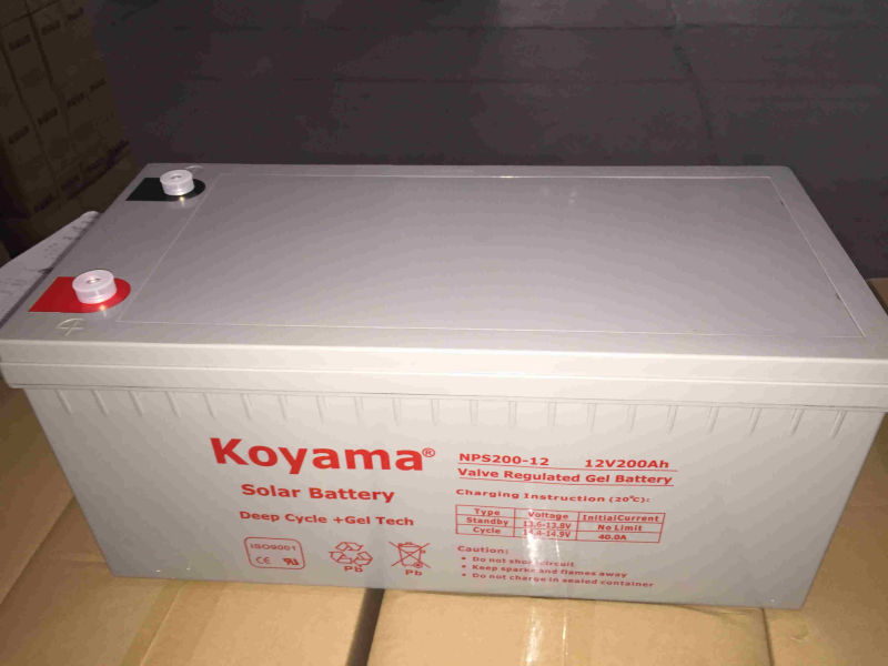 12V 200ah Lead Acid Solar Deep Cycle Gel Battery for Telecom, Solar System