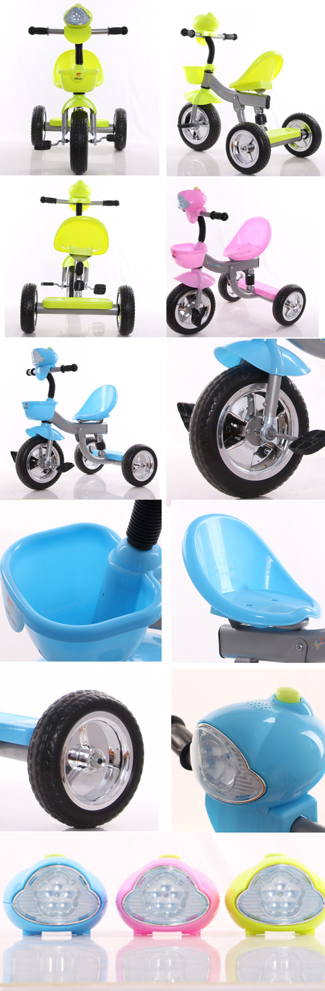 Musical Three Color Metal Children Tricycle for Sale