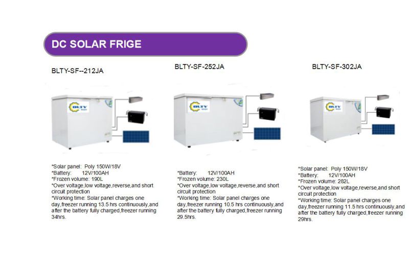 Most Popular DC Solar Freezer for Home Using 230L