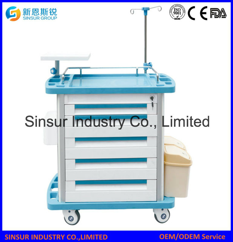 Mobile Functional ABS Emergency Hospital Clinical Treatment Carts/Trolley