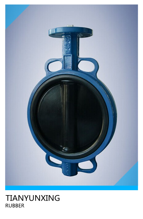 Ci Di Ductile Iron Single Shaft Rubber Coating Butterfly Valves