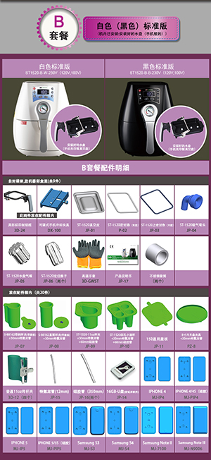 3D Sublimation Vacuum Machine for Combo Mug&Phone Cases (ST-1520BW)