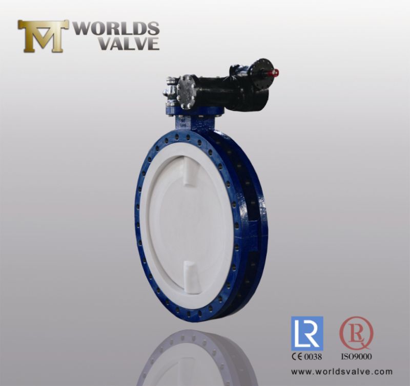 All PTFE/PFA Lining Wafer/Lug/Flange Butterfly Valve with CE ISO Approved