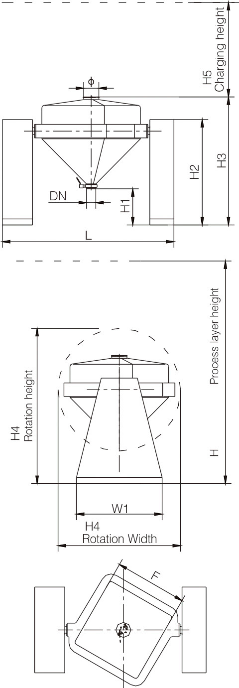 Pharmaceutical Industrial Fixed Hopper Mixer