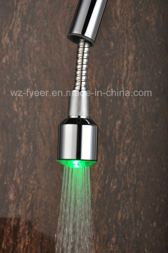 Pull-out Spray Self-Power 3 Color LED Kitchen Sink Faucet (QH0781-4F)