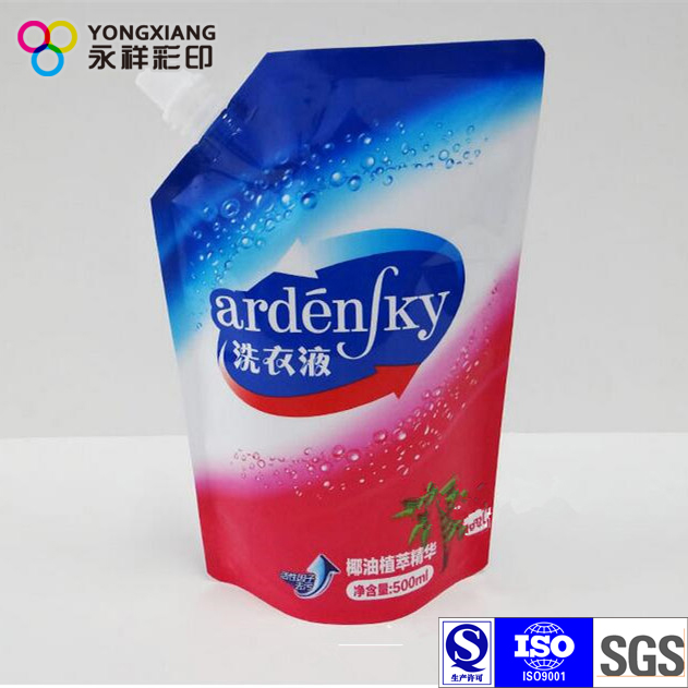 Color Customized Stand up Spout Pouch for Liquid Laundry Detergent