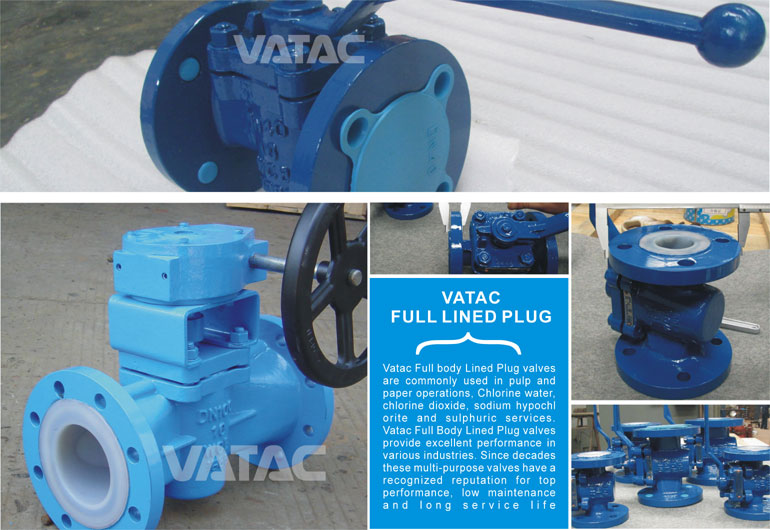 Cast Steel RF Flanged FEP/PTFE/PFA Full Iined Plug Valve