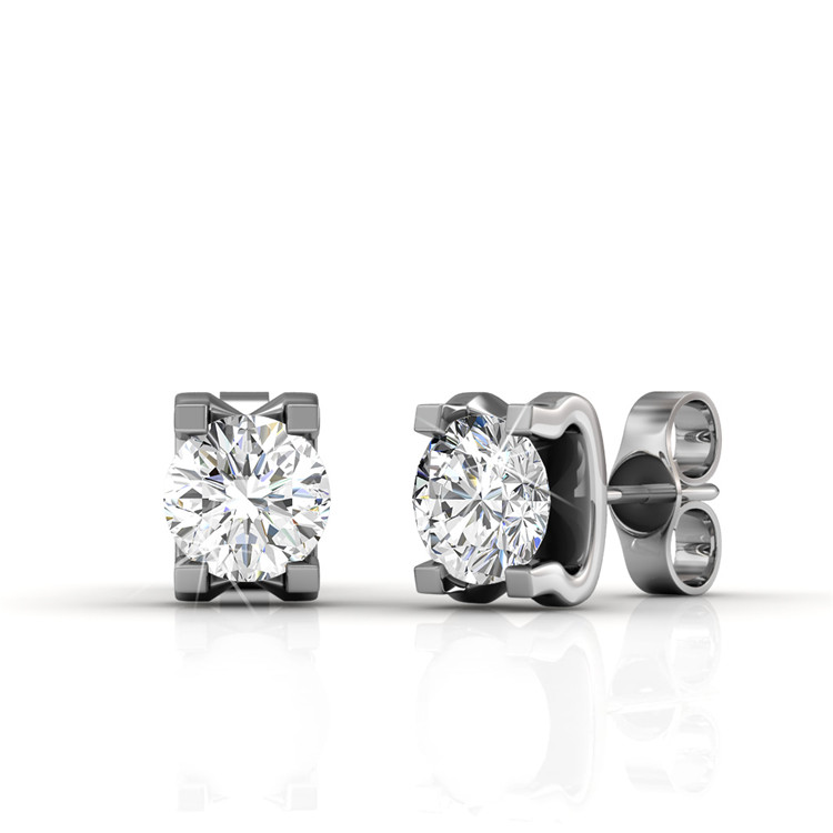 Destiny Jewellery Crystal From Swarovski 925 Sliver Caring Stud Earrings