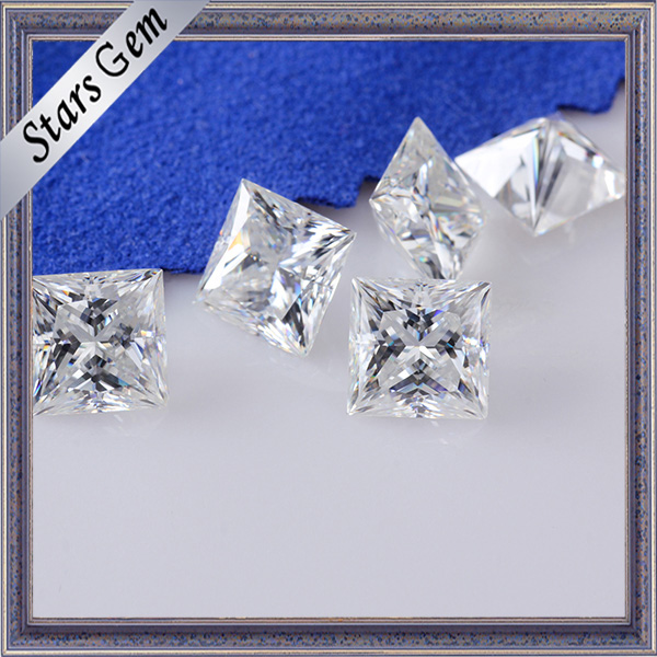 Super White Princess Cut Moissanite Loose Stone for Jewelry Rings