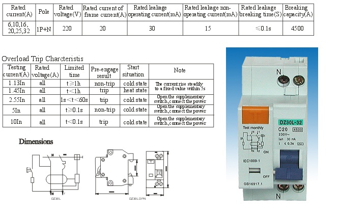 Tgm30L Earth Leakage Circuit Breaker