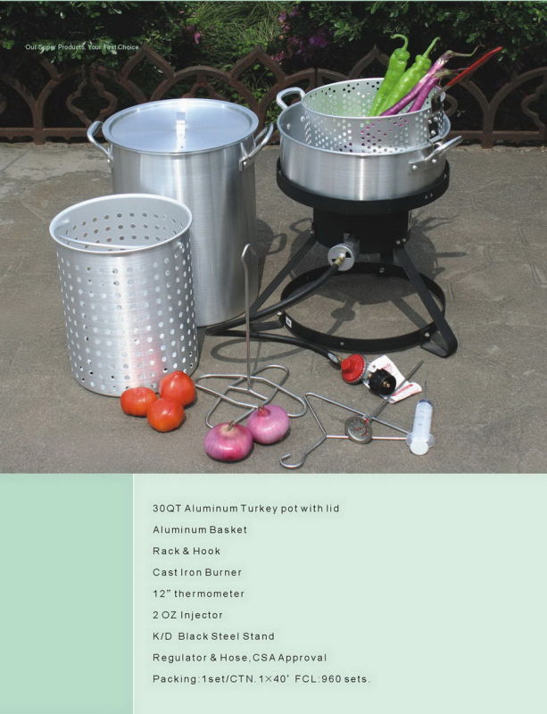 Aluminum Turkey Pot with Lid & Basket (TM-WG2)