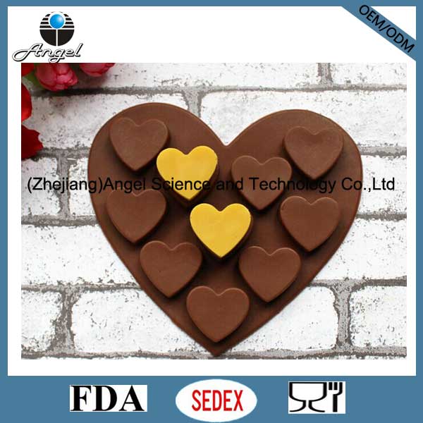 Hot Sale Silicone Chocolate Mold Heart Silicone Ice Mold Cube Tray Si01