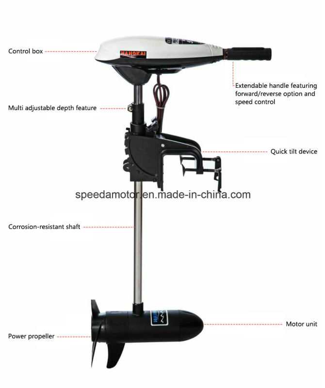 Saltwater 45lbs Thrust Electric Outboard Trolling Motor for Boat