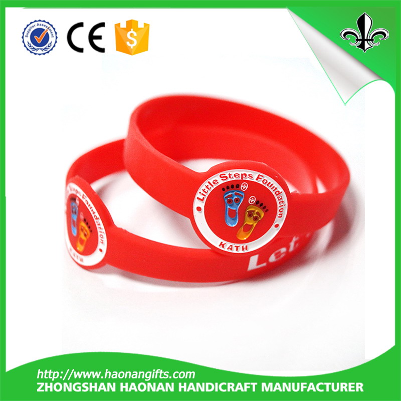 Colorful Silicone Wristband with Logo Embossed or Color Filled