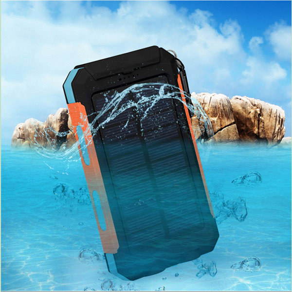 Waterproof Dual USB Mobile Phone Solar Power Bank Charger with Dual LED Light (SC-6688)