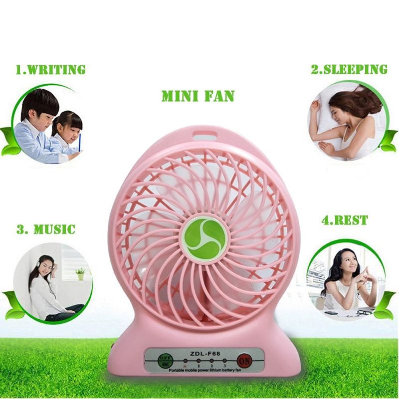 USB Mini Fan Portable Electric Fans LED Portable Rechargeable Desktop Fan Cooling Air Conditioner Portable Fan with a Battery