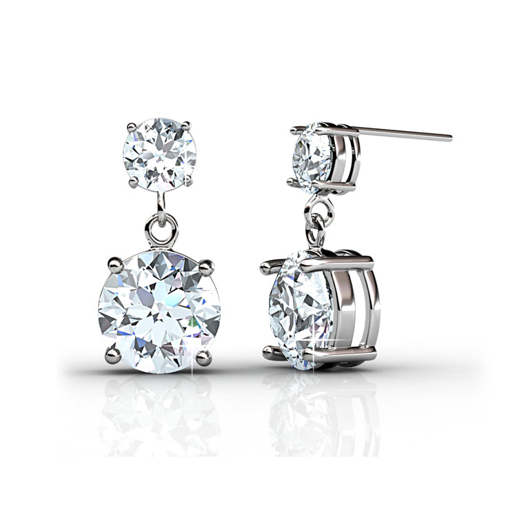 Destiny Jewellery Crystal From Swarovski 925 Sliver Snowman Earrings