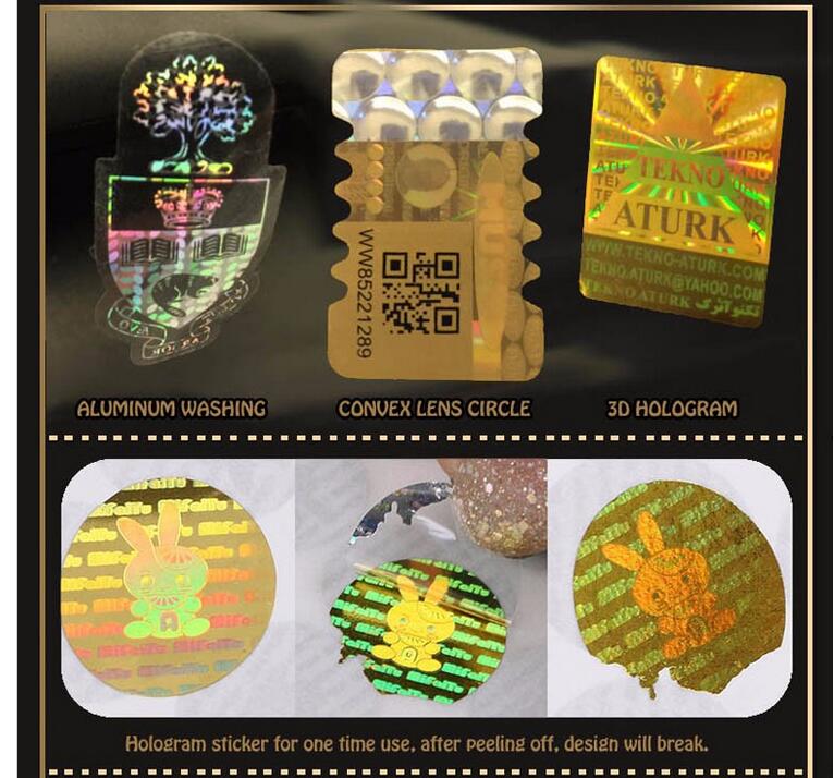 High Quality Customized Self Adhesive Anti-Fake Label 3D Hologram Sticker Holographic Sticker-Anti Fake Logo