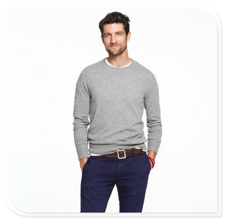 Men's Cashmere Sweater Long-Sleeved Round Collar Pure Cashmere Knitting Sweater