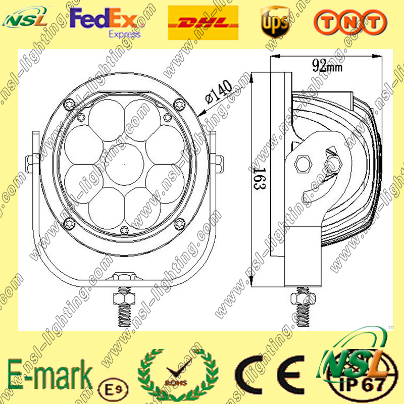 IP67 Creee LED Work Light, 45W LED Work Light for Trucks