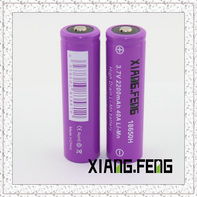 3.7V Xiangfeng 18650 2200mAh 40A Imr Rechargeable Lithium Battery Battery Manufacturers Nipple Buttom Top