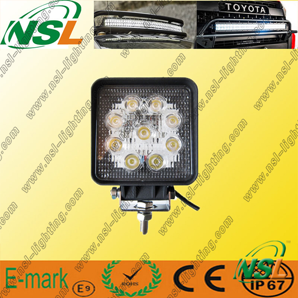 9PCS*3W LED Work Light, 27W Epsitar LED Work Light, Spot/Flood LED Work Light for Trucks.