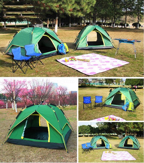 3-4 Person Tent, Rotary Extrusion Extra-Large Space Camping Tent