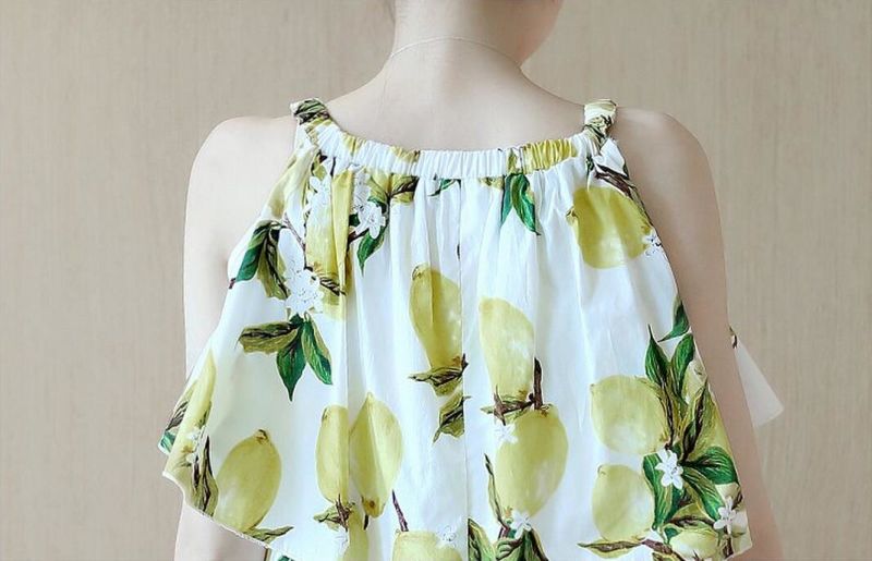 Summer Sleeveless Fresh Lemon Lovely Girl's Dress