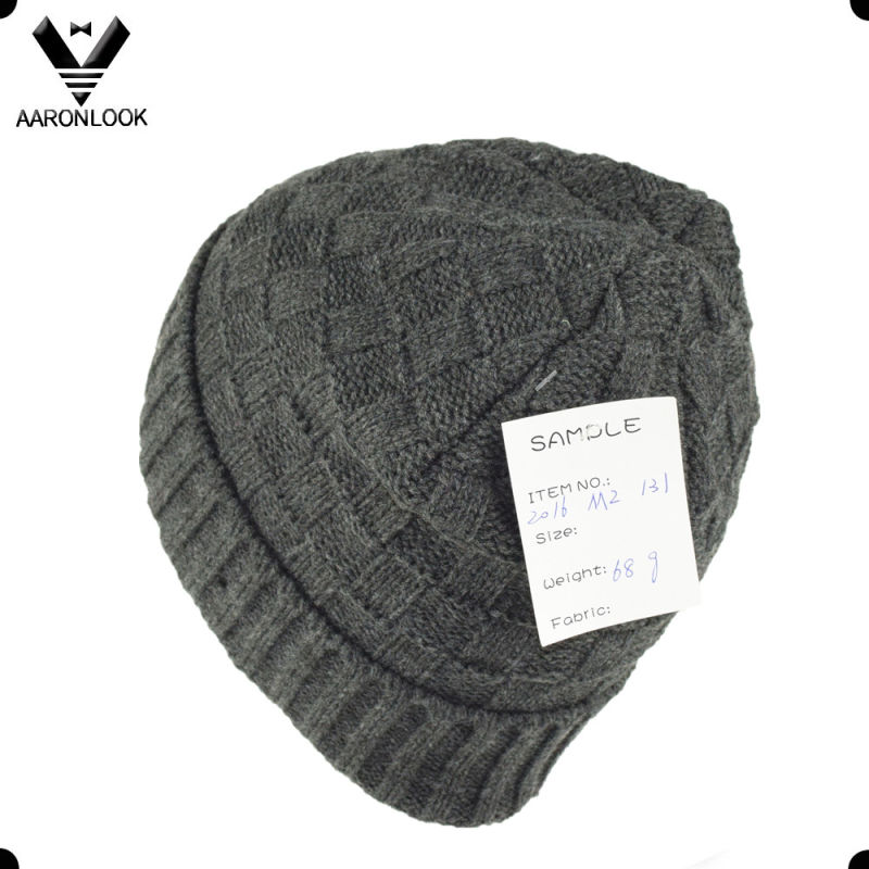 Men's Jacquard Cuff Knit Beanie with Brim