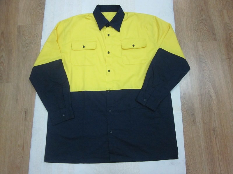 High Visibility Long Sleeve Cotton Workwear (without reflective tape)